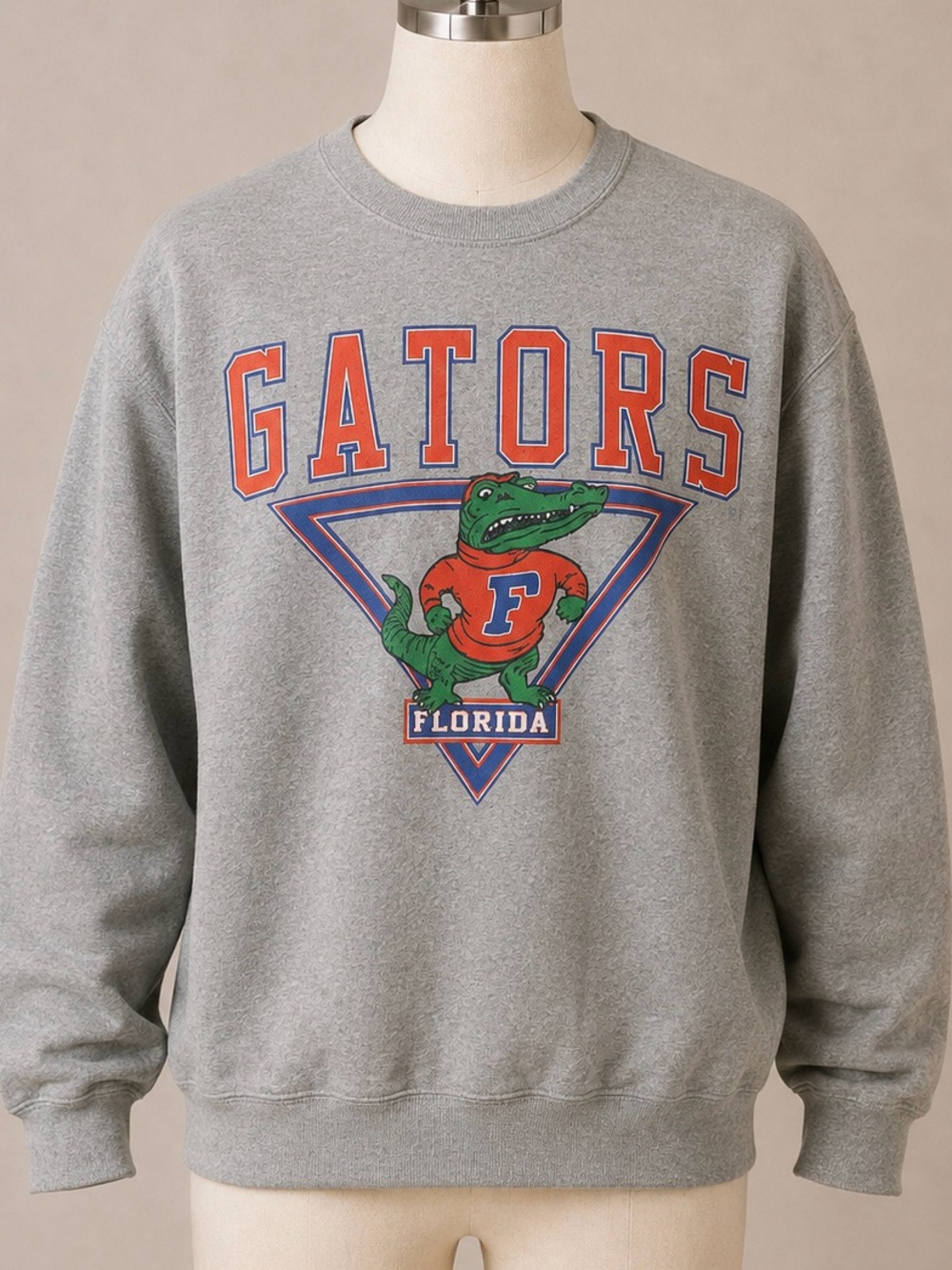 Florida Gators Albert Gator Retro Triangle Logo Gray Sweatshirt Medium Gildan